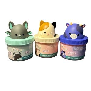 Squishmallow Set of 3 Premium Scented Cloud Slime with charms